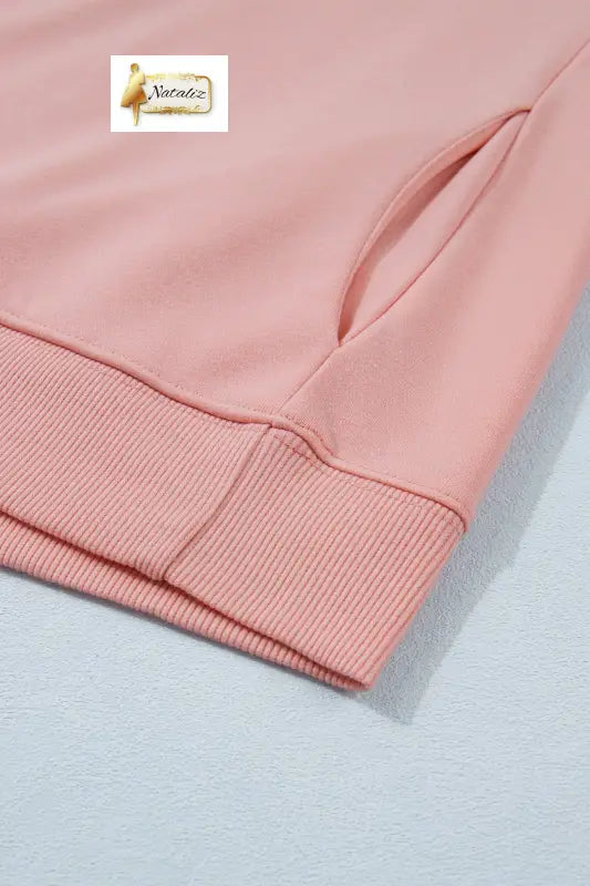 Pink Solid Color High Neck Cap Sleeve Loose Top Nataliz