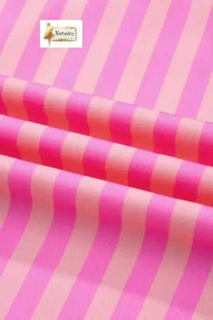 Pink Stripe Split Neck Ruffled Summer Blouse Nataliz