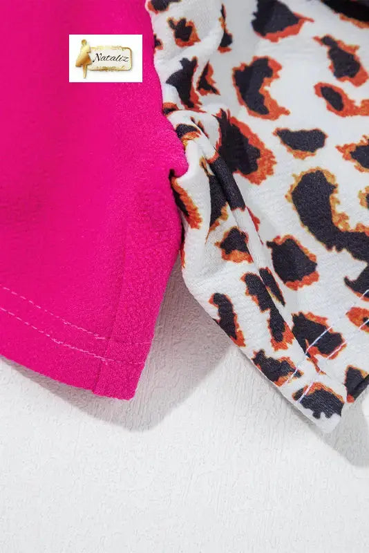 Rose Red Leopard Colorblock Patchwork Sleeveless Romper - Jumpsuits