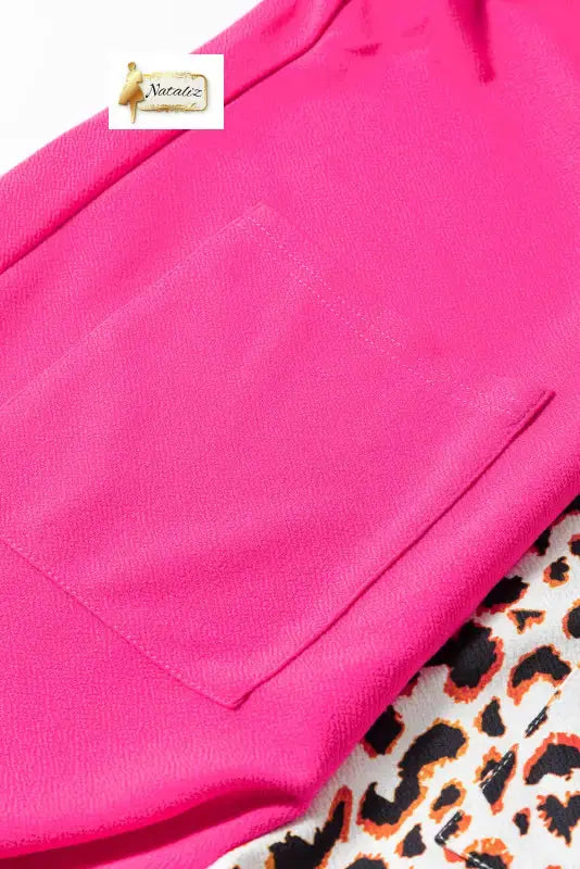 Rose Red Leopard Colorblock Patchwork Sleeveless Romper - Jumpsuits