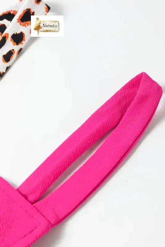 Rose Red Leopard Colorblock Patchwork Sleeveless Romper - Jumpsuits