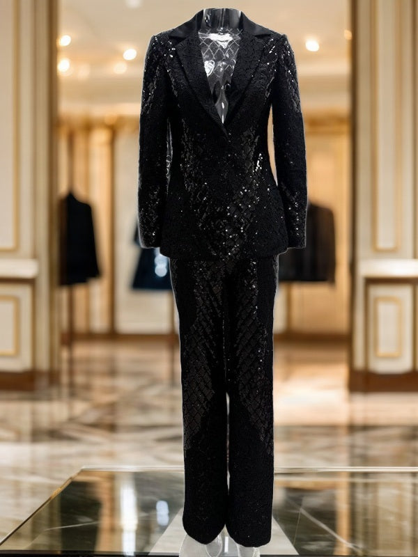 Sequin Lace Longline Blazer and Wide-Leg Trouser Set mannequin view · nz-bg-v1