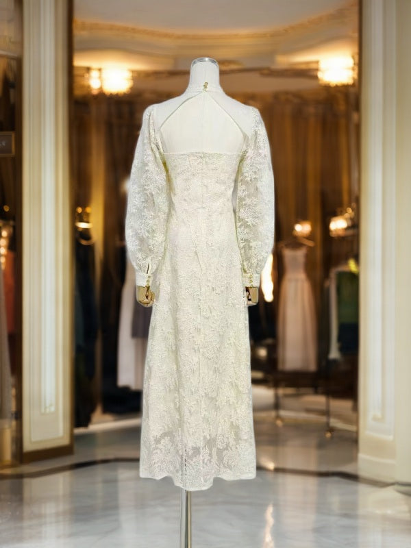 Floral Lace Puff Sleeve Maxi Dress mannequin view · nz-bg-v1