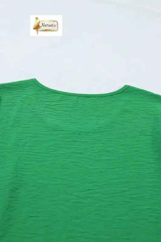 Sea Green Solid Color Ruffle Trim Short Sleeve Blouse Dear-Lover Dropshipping