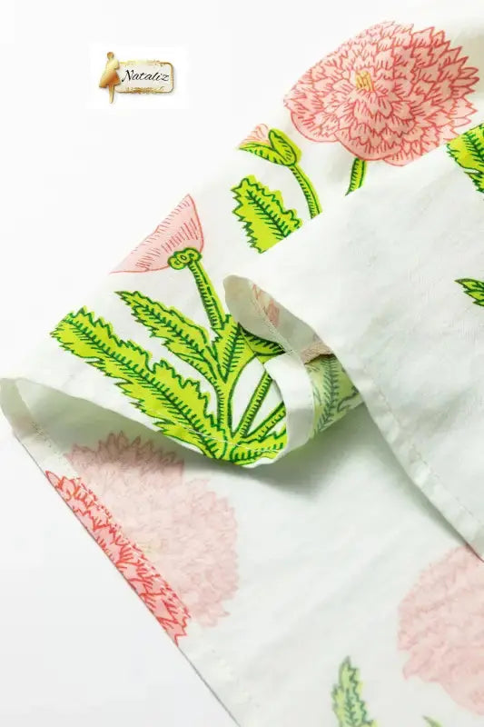 Sky Blue Casual Wild Flower Print V Neck 3/4 Sleeve Blouse Nataliz