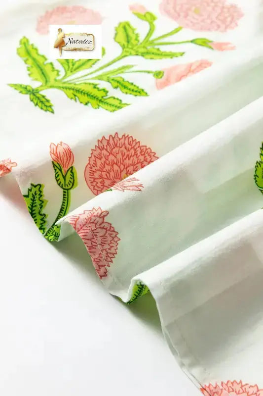 Sky Blue Casual Wild Flower Print V Neck 3/4 Sleeve Blouse Nataliz