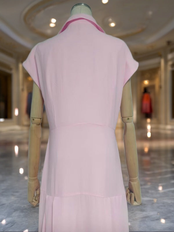 Pleated Cap Sleeve Maxi Shirt Dress mannequin view · nz-bg-v1