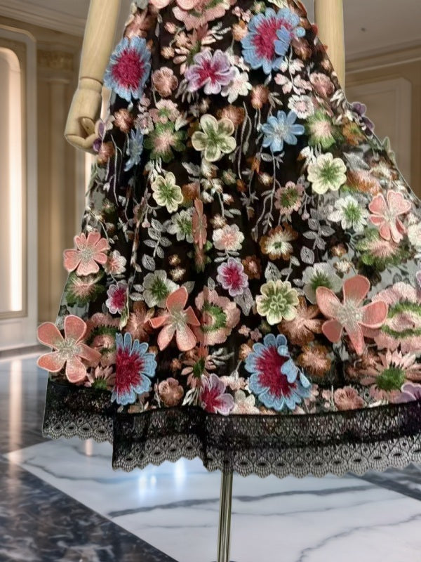 Floral Embroidered Midi Dress with Lace Trim detail view · nz-bg-v1