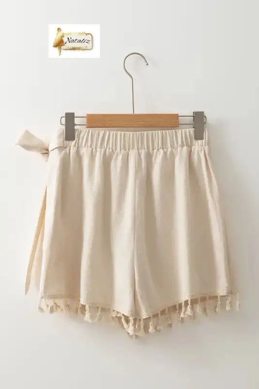 Tassel Trim Wrap Knot Side Bohemian Style Mini Skort Dear-Lover Dropshipping