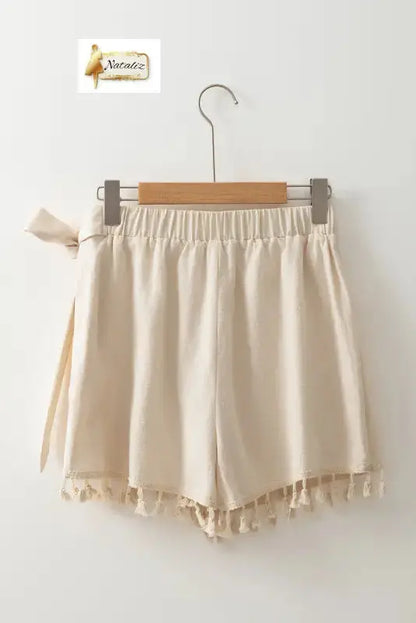 Tassel Trim Wrap Knot Side Bohemian Style Mini Skort Dear-Lover Dropshipping