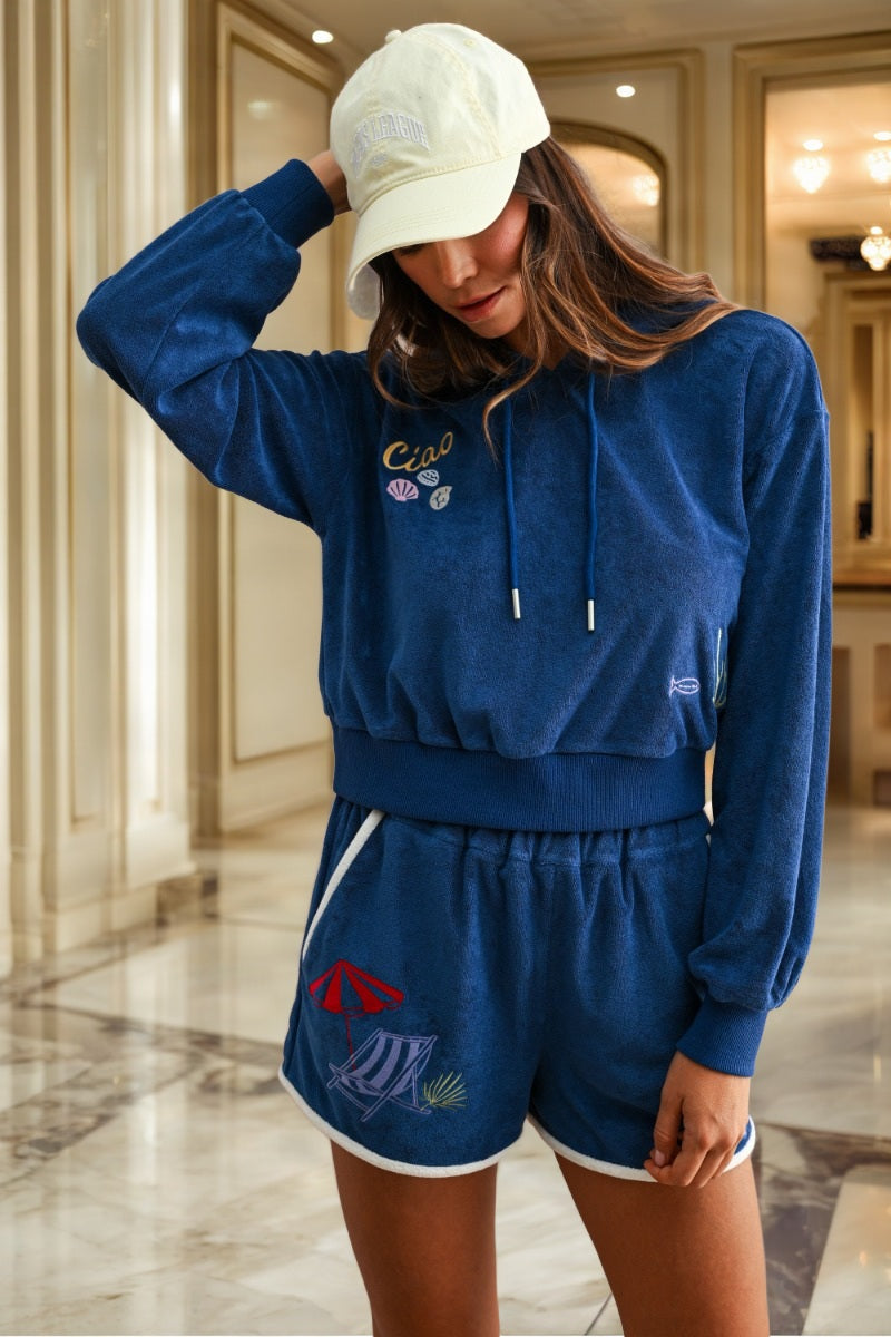 Terry Two Piece Set Navy model view