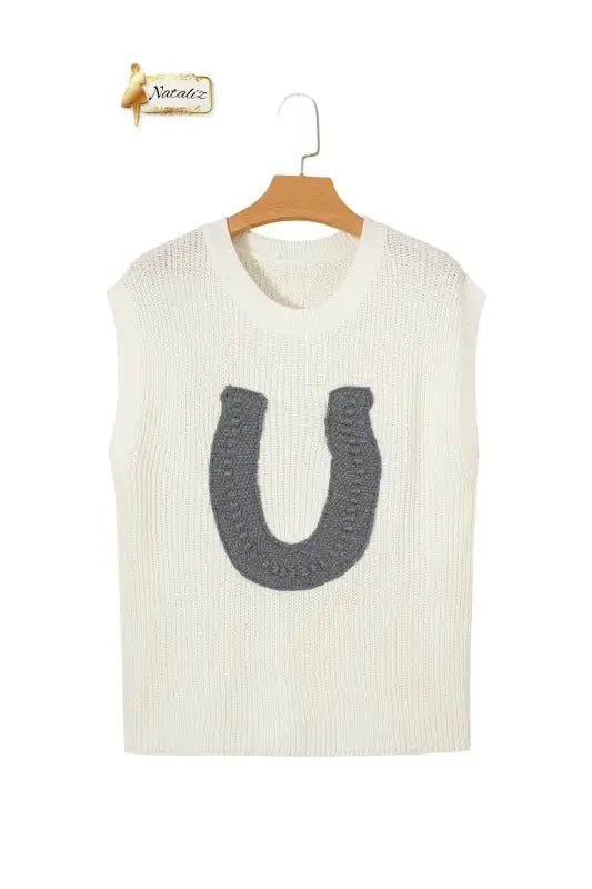 Turquoise Crochet Horseshoe Short Sleeve Knit Sweater Nataliz