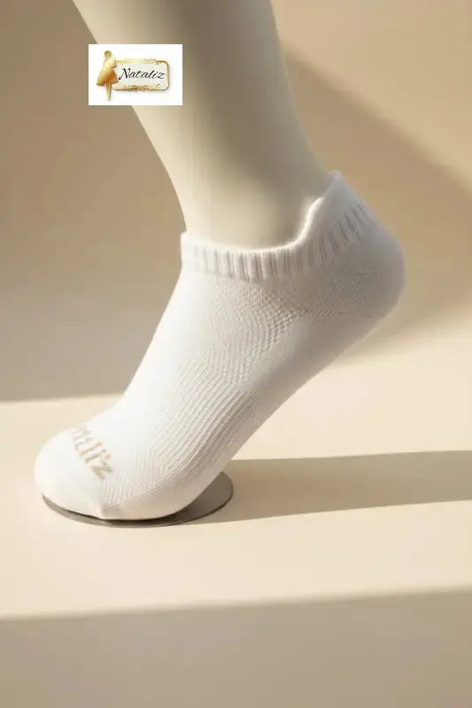 White Low-Cut Sport Socks (3-Pack) – 85% Combed Cotton Mesh, Ultra-Soft & Breathable Athletic Fit – FREE Shipping Nataliz