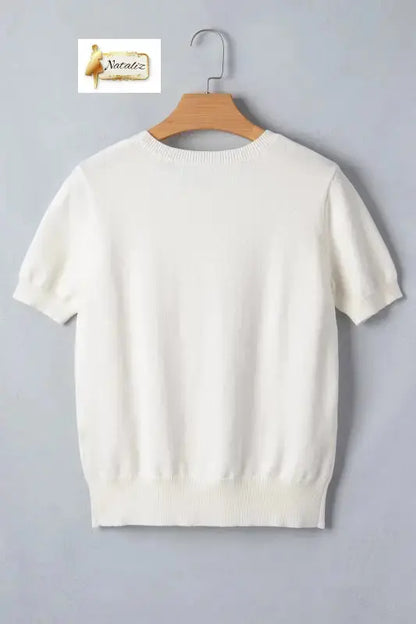 White Wild West Horse Head Printed Short Sleeve Top Nataliz